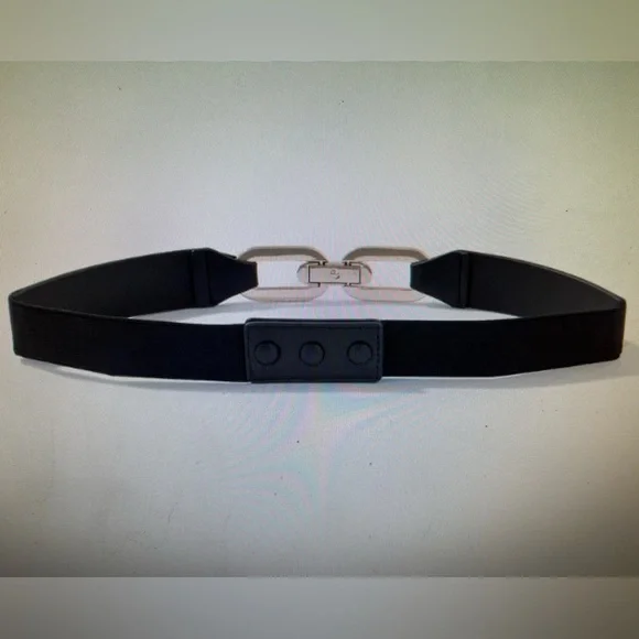 WHITE HOUSE BLACK MARKET GOLD LINK STRETCH BELT SIZE XS/S BLACK NWT! - Picture 3 of 5
